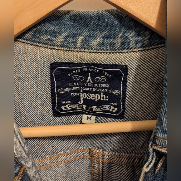 For Joseph Denim Jacket - Blue Jean Button Up Coat - Medium - Picture 11 of 11